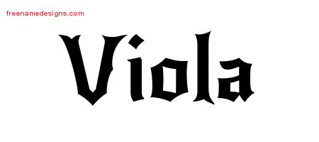 Gothic Name Tattoo Designs Viola Free Graphic