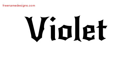 Gothic Name Tattoo Designs Violet Free Graphic