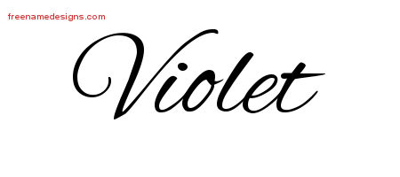 Cursive Name Tattoo Designs Violet Download Free