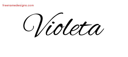 Cursive Name Tattoo Designs Violeta Download Free