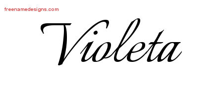 Calligraphic Name Tattoo Designs Violeta Download Free