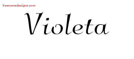 Elegant Name Tattoo Designs Violeta Free Graphic