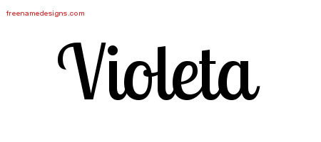 Handwritten Name Tattoo Designs Violeta Free Download