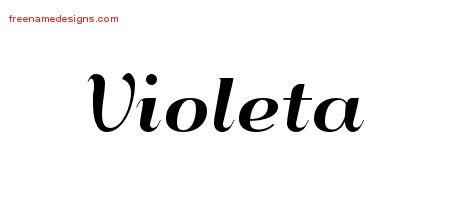 Art Deco Name Tattoo Designs Violeta Printable