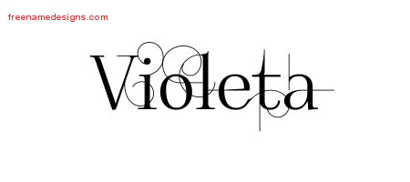 Decorated Name Tattoo Designs Violeta Free