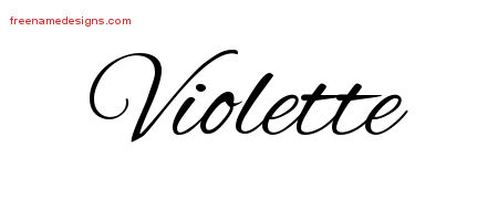 Cursive Name Tattoo Designs Violette Download Free