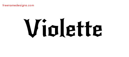 Gothic Name Tattoo Designs Violette Free Graphic