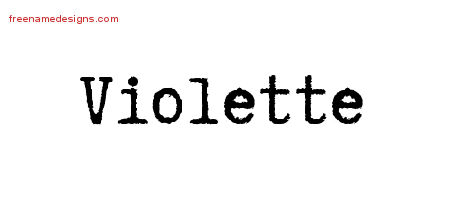 Typewriter Name Tattoo Designs Violette Free Download