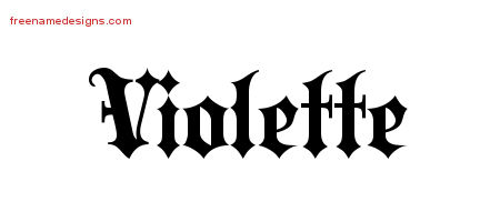 Old English Name Tattoo Designs Violette Free