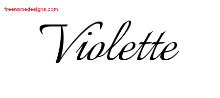 Calligraphic Name Tattoo Designs Violette Download Free