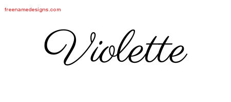 Classic Name Tattoo Designs Violette Graphic Download