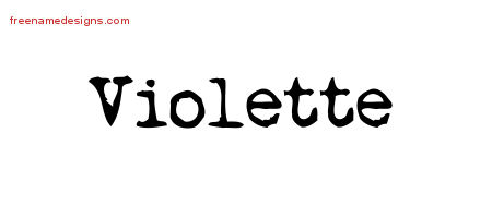 Vintage Writer Name Tattoo Designs Violette Free Lettering