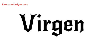 Gothic Name Tattoo Designs Virgen Free Graphic