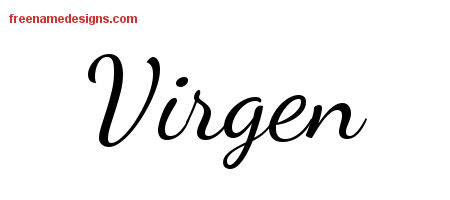 Lively Script Name Tattoo Designs Virgen Free Printout