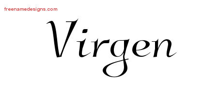 Elegant Name Tattoo Designs Virgen Free Graphic