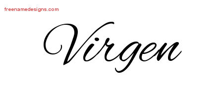 Cursive Name Tattoo Designs Virgen Download Free