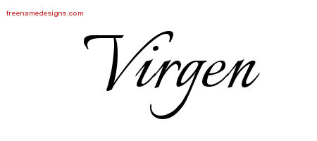 Calligraphic Name Tattoo Designs Virgen Download Free