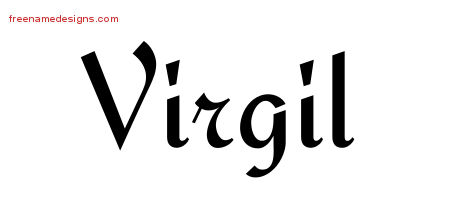 Calligraphic Stylish Name Tattoo Designs Virgil Free Graphic