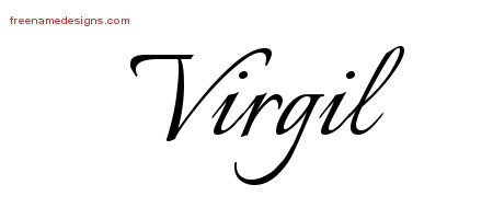Calligraphic Name Tattoo Designs Virgil Free Graphic