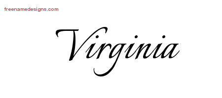 Calligraphic Name Tattoo Designs Virginia Download Free