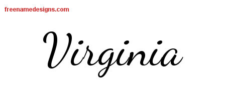 Lively Script Name Tattoo Designs Virginia Free Printout