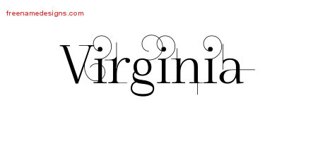 Decorated Name Tattoo Designs Virginia Free