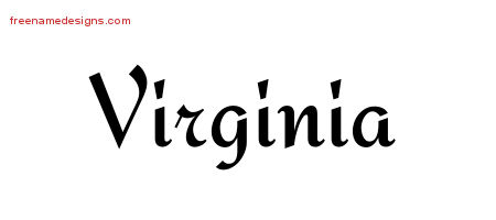 Calligraphic Stylish Name Tattoo Designs Virginia Download Free