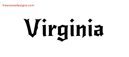 Gothic Name Tattoo Designs Virginia Free Graphic