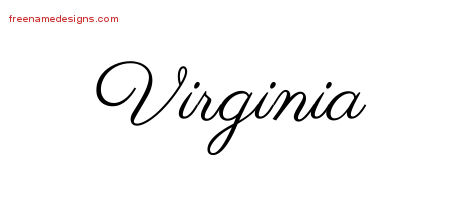 Classic Name Tattoo Designs Virginia Graphic Download