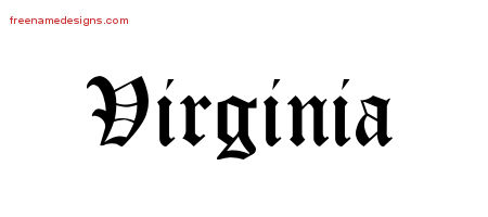 Blackletter Name Tattoo Designs Virginia Graphic Download