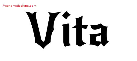 Gothic Name Tattoo Designs Vita Free Graphic