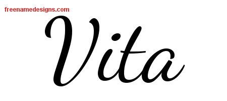 Lively Script Name Tattoo Designs Vita Free Printout