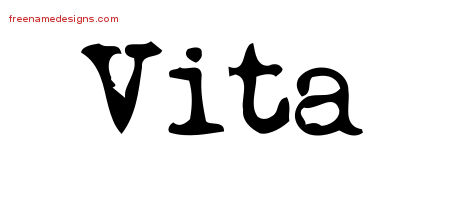Vintage Writer Name Tattoo Designs Vita Free Lettering