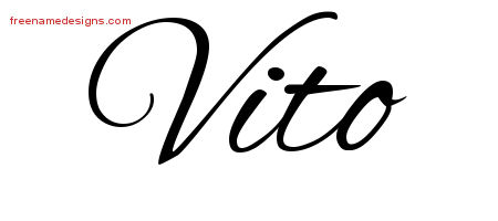 Cursive Name Tattoo Designs Vito Free Graphic