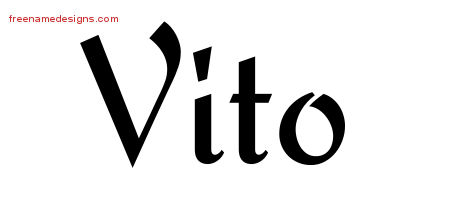 Calligraphic Stylish Name Tattoo Designs Vito Free Graphic