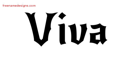 Gothic Name Tattoo Designs Viva Free Graphic