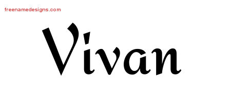 Calligraphic Stylish Name Tattoo Designs Vivan Download Free