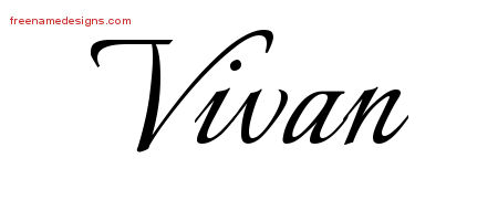 Calligraphic Name Tattoo Designs Vivan Download Free