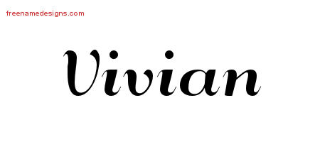 Art Deco Name Tattoo Designs Vivian Printable
