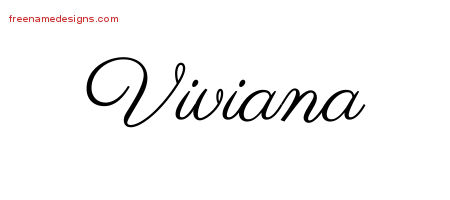 Classic Name Tattoo Designs Viviana Graphic Download