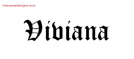 Blackletter Name Tattoo Designs Viviana Graphic Download
