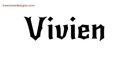 Gothic Name Tattoo Designs Vivien Free Graphic