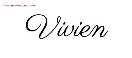 Classic Name Tattoo Designs Vivien Graphic Download