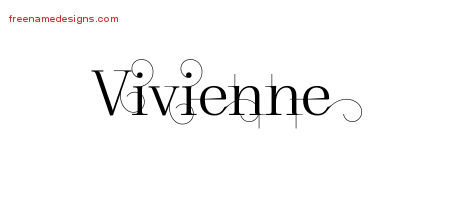 Decorated Name Tattoo Designs Vivienne Free