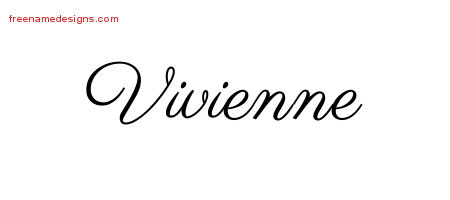 Classic Name Tattoo Designs Vivienne Graphic Download