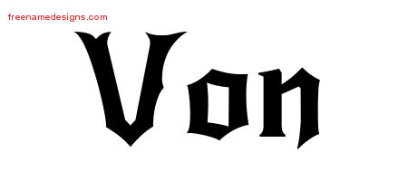 Gothic Name Tattoo Designs Von Download Free