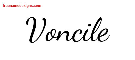 Lively Script Name Tattoo Designs Voncile Free Printout