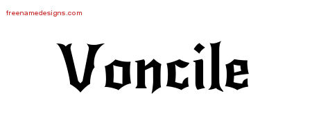 Gothic Name Tattoo Designs Voncile Free Graphic