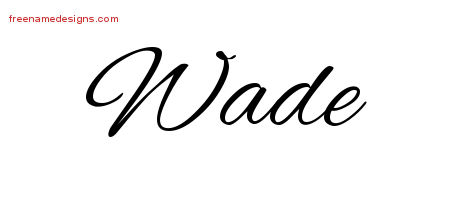 Cursive Name Tattoo Designs Wade Free Graphic
