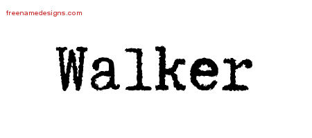 Typewriter Name Tattoo Designs Walker Free Printout